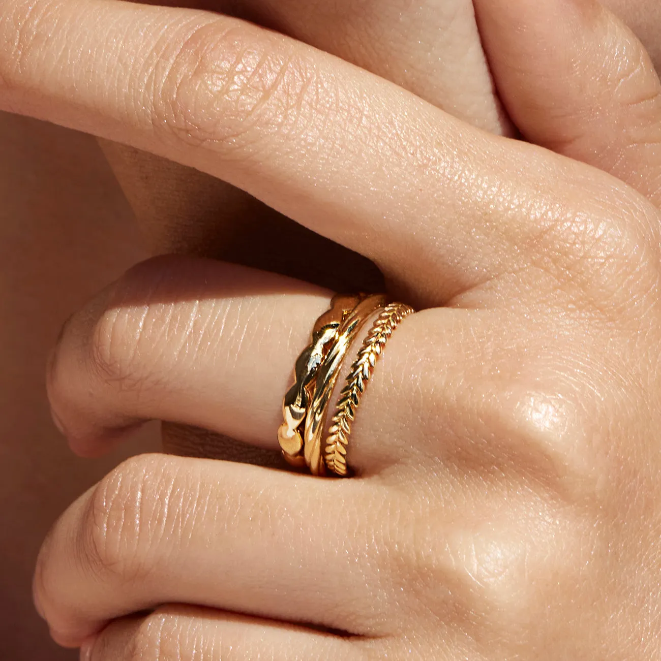 Terra Laurel Stacking Ring, Size 7.5, 9, 9.25