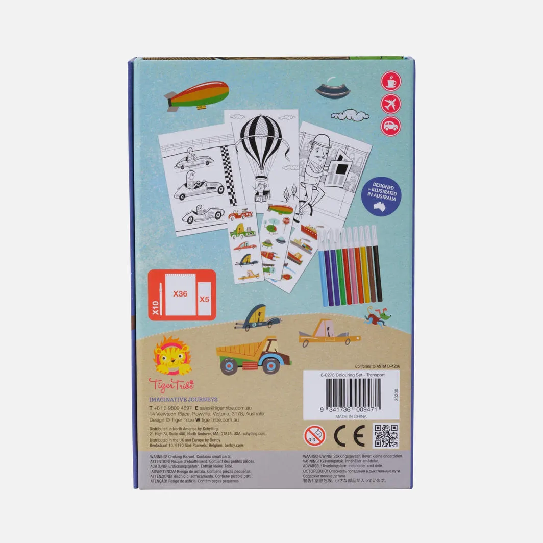 Tiger Tribe | Transport Colouring Set