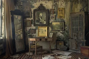 Toile de fond Photographie Vintage Décor Chambre Meubles Antiques BRP11-563
