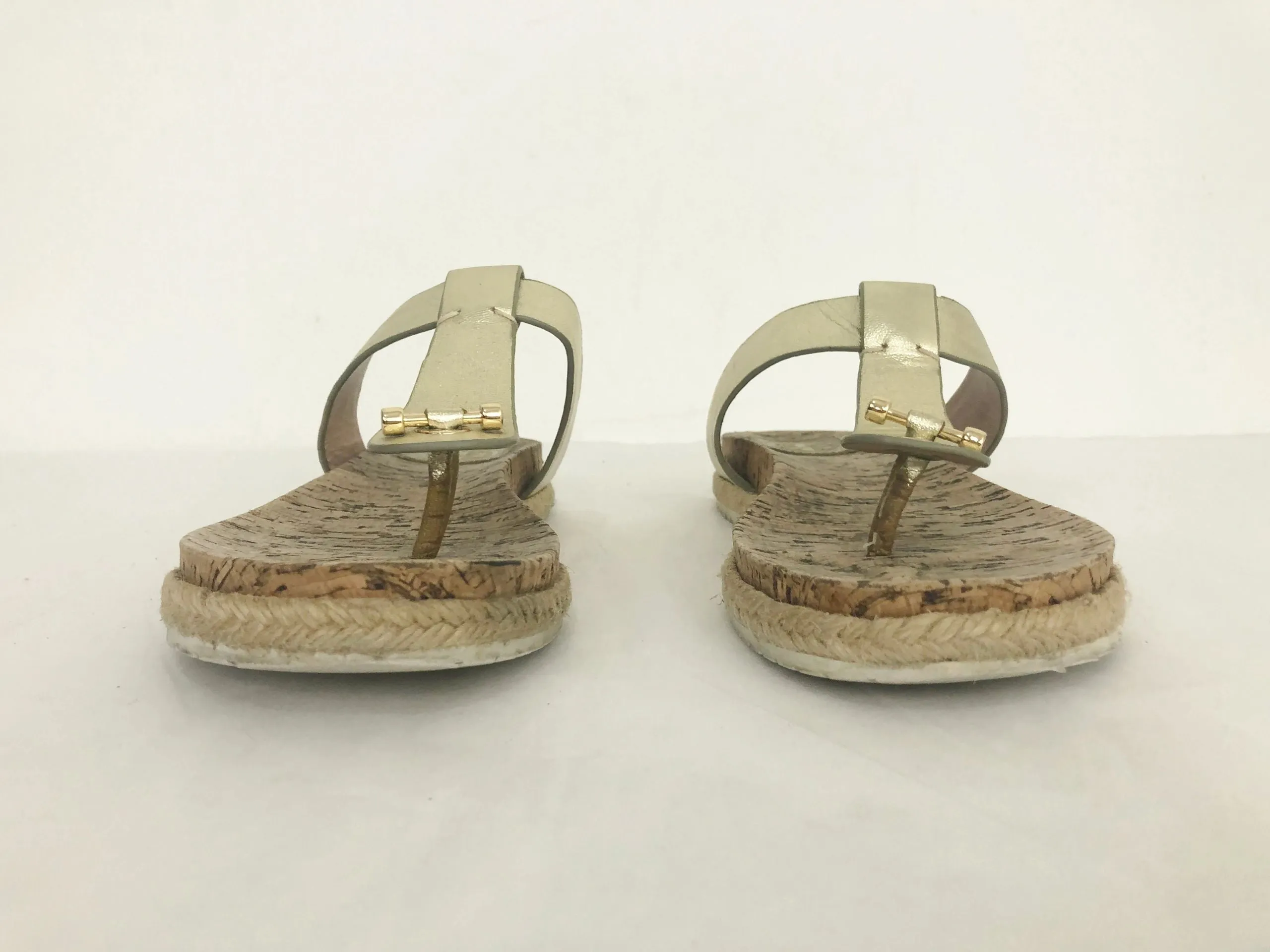 Tory Burch Leather Cork Thong Sandal Size 8
