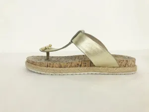Tory Burch Leather Cork Thong Sandal Size 8