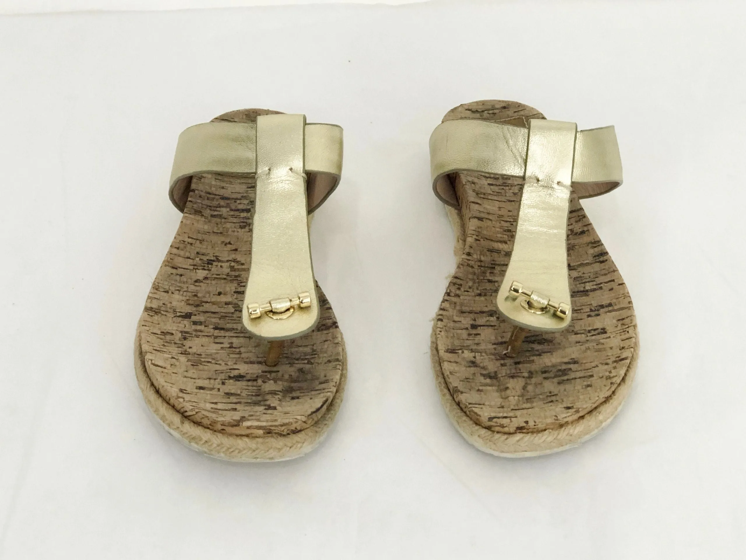 Tory Burch Leather Cork Thong Sandal Size 8