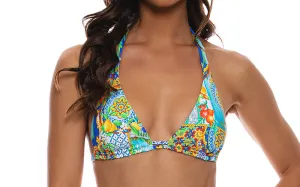 Triangle Halter-Seamless Ruched Back Bikini