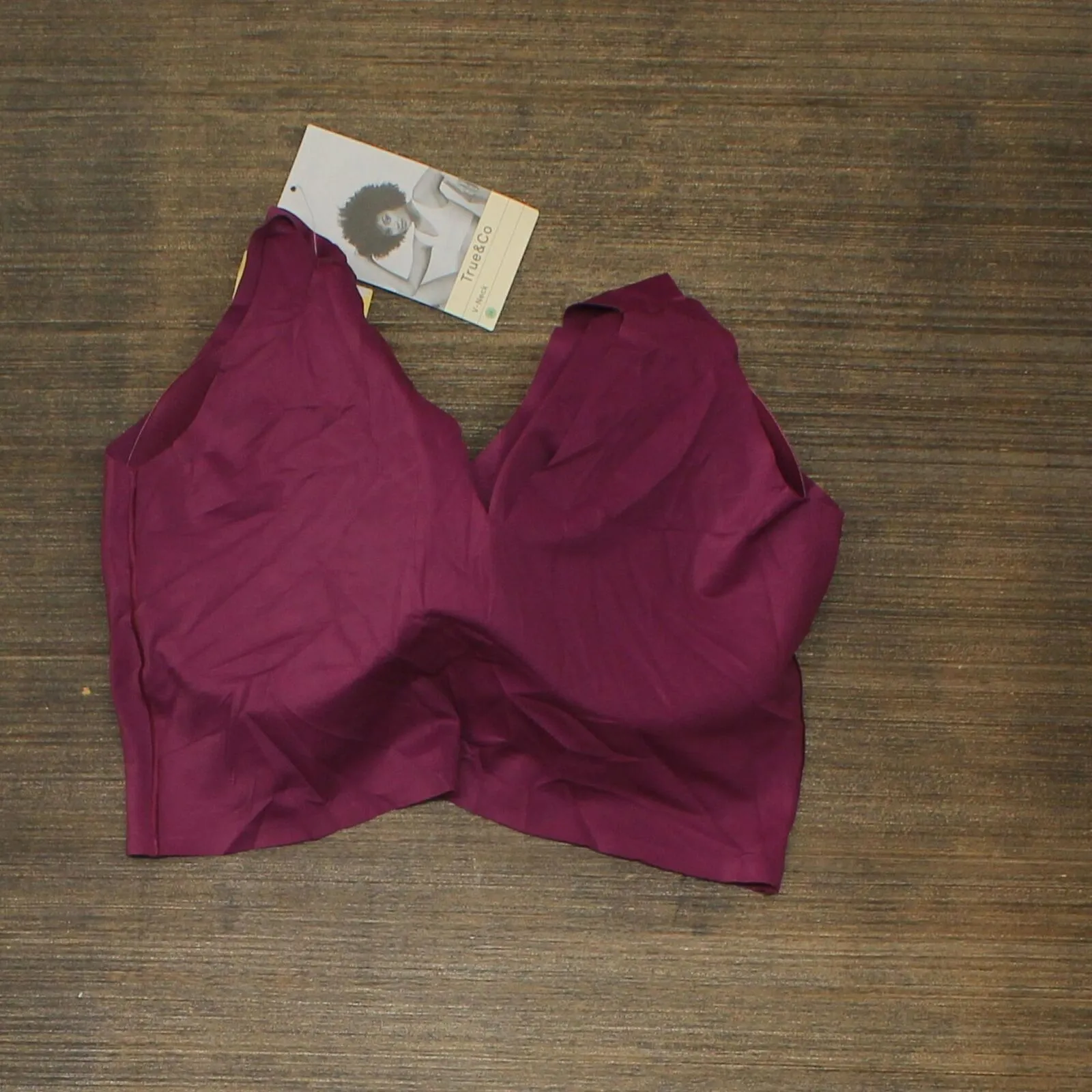 True & Co. True Everybody Women's V Neck Bra 78175732 Magenta Pink 2X