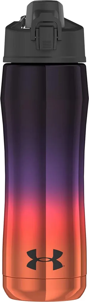 Under Armour Chrome Beyond 18 Ounce Vacuum Insulated Stainless Steel Water, Purple/Orange Hydration Bottle - Small Indent Where Thumb Would Go, Does Not Affect Its Use, Retails $50 