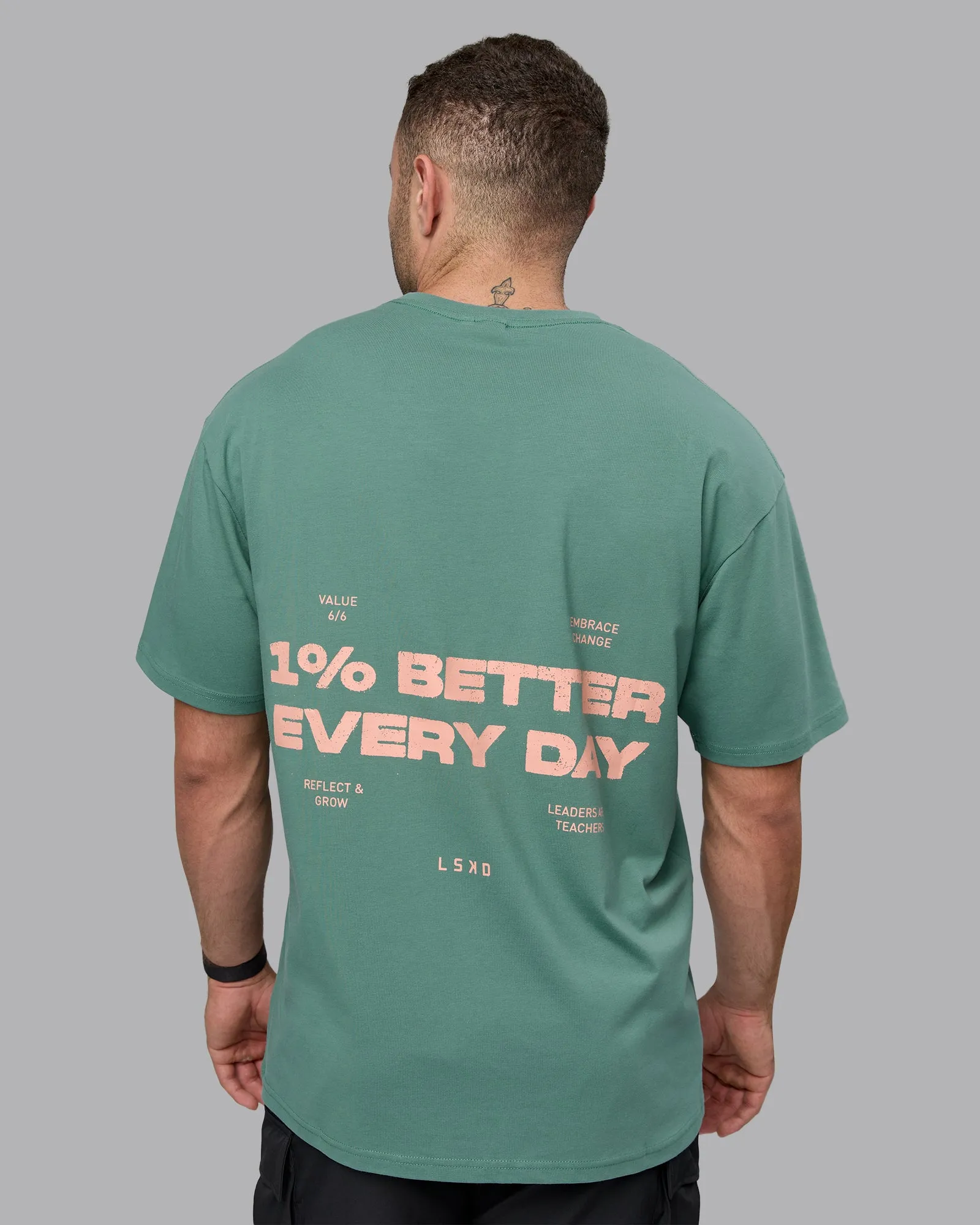 Unisex 1% Better Value Series FLXCotton Tee Oversize - Sagebrush-Mellow Peach