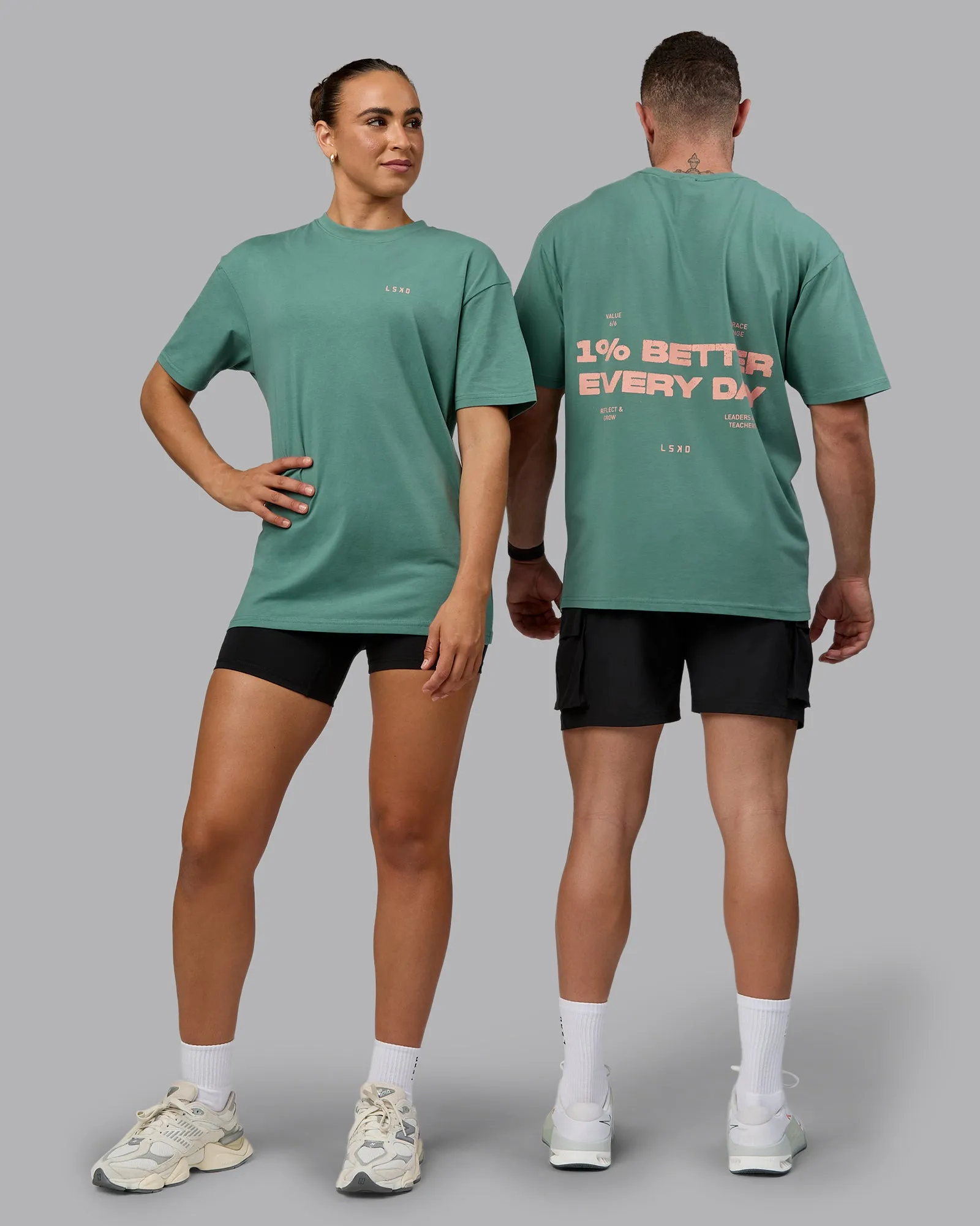Unisex 1% Better Value Series FLXCotton Tee Oversize - Sagebrush-Mellow Peach