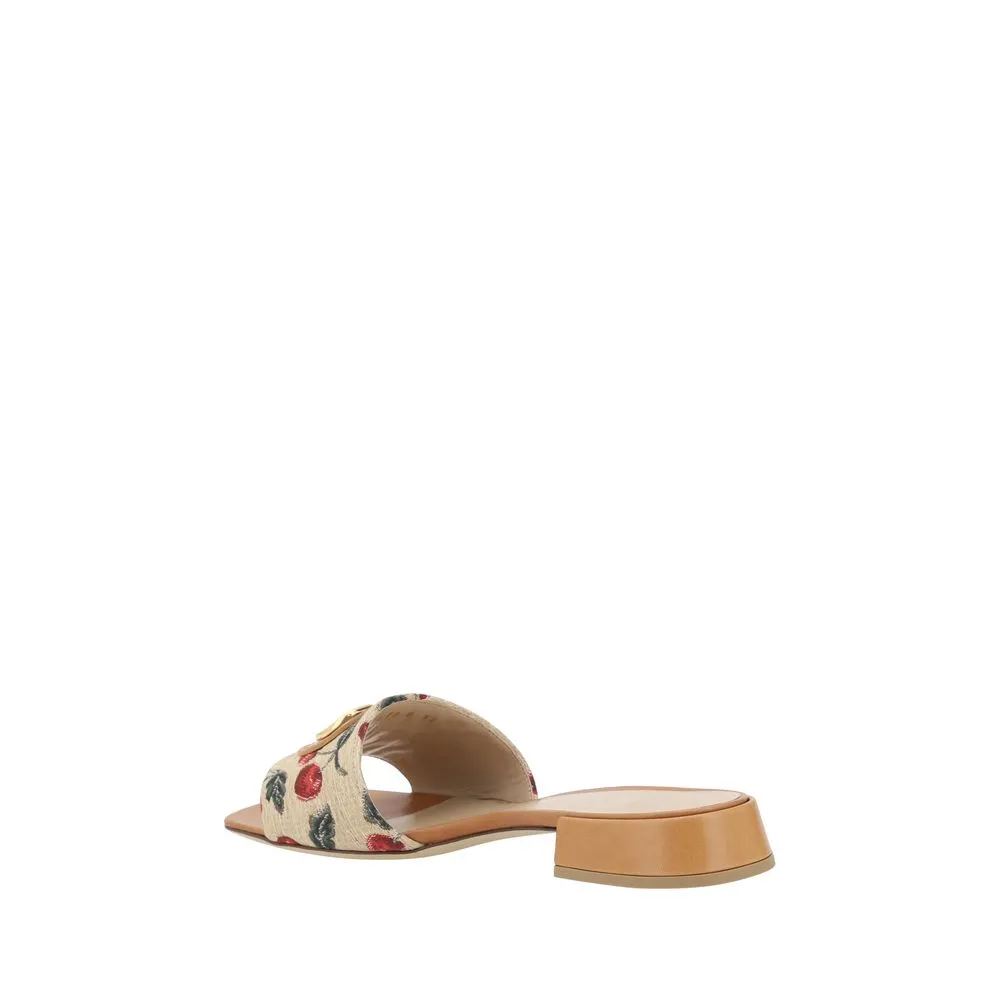 Valentino Garavani Cherry Jacquard Fabric Sandals