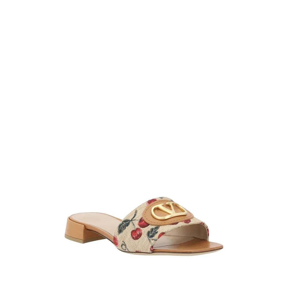 Valentino Garavani Cherry Jacquard Fabric Sandals