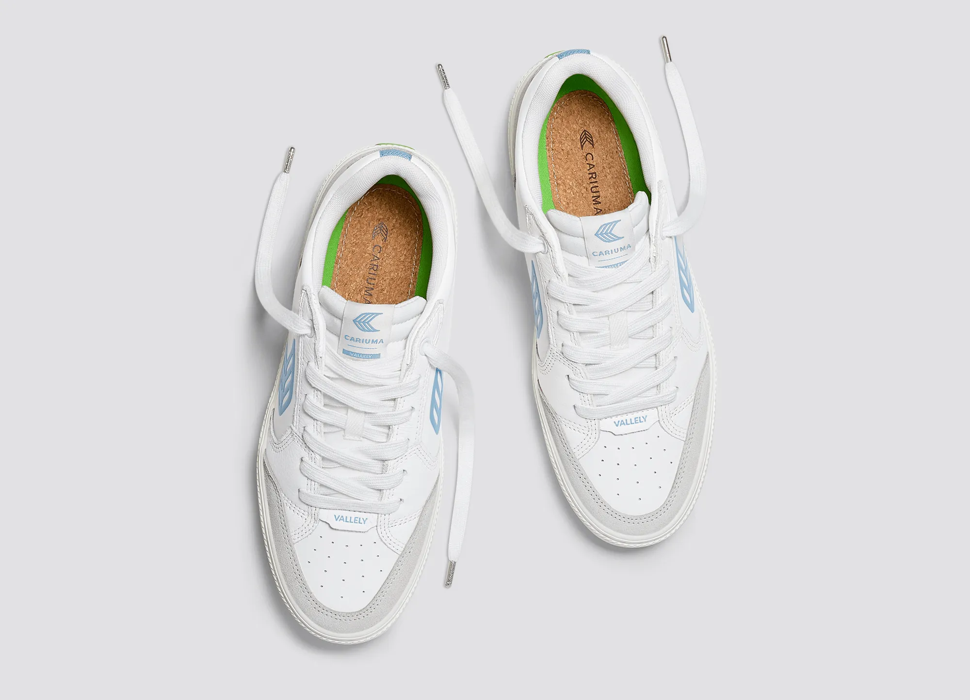 VALLELY White Leather Vintage White Suede Argentina Blue Logo Sneaker Women