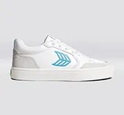 VALLELY White Leather Vintage White Suede Argentina Blue Logo Sneaker Women
