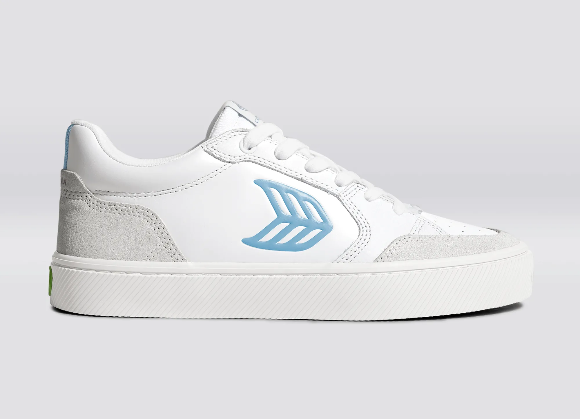 VALLELY White Leather Vintage White Suede Argentina Blue Logo Sneaker Women