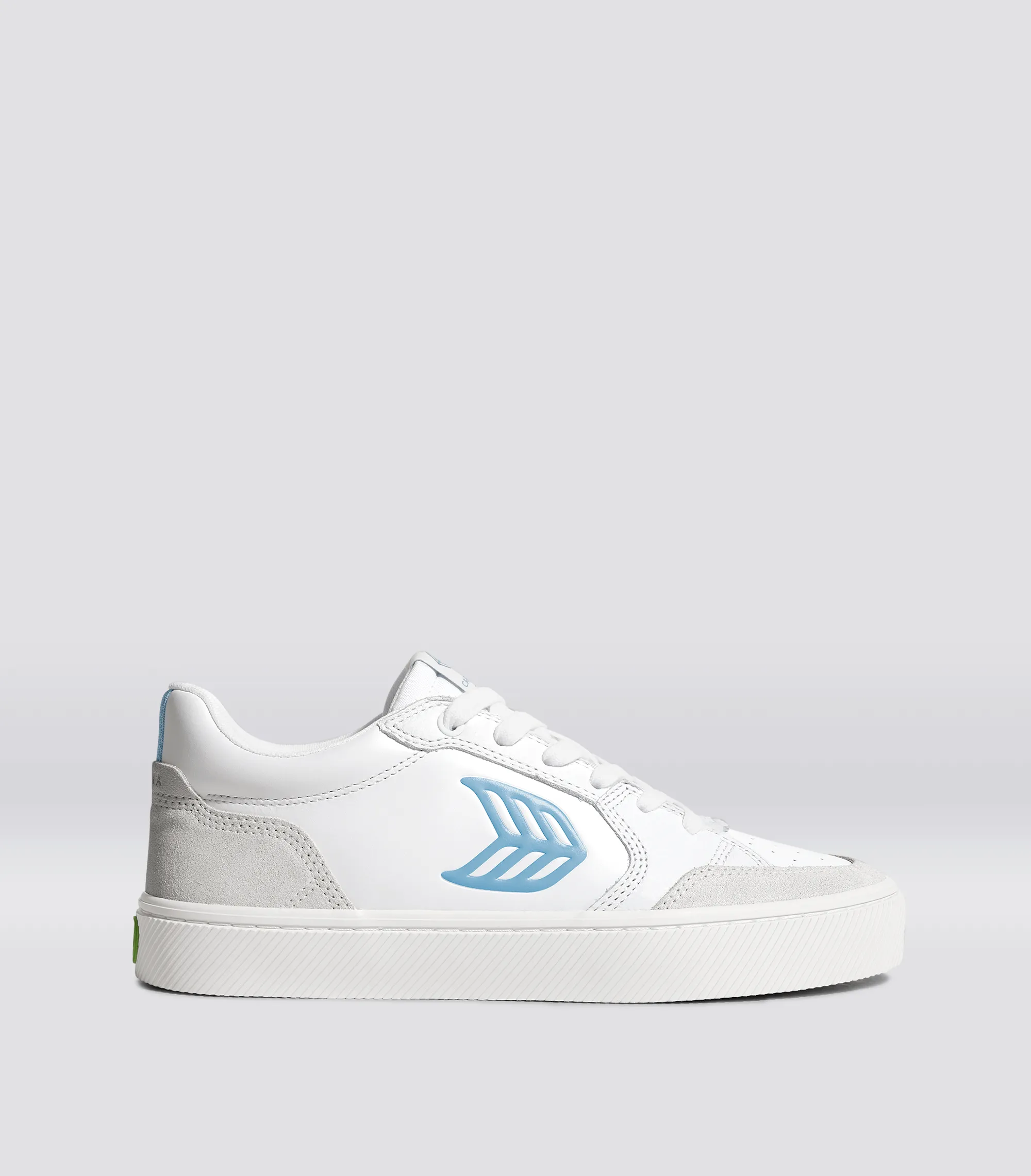 VALLELY White Leather Vintage White Suede Argentina Blue Logo Sneaker Women