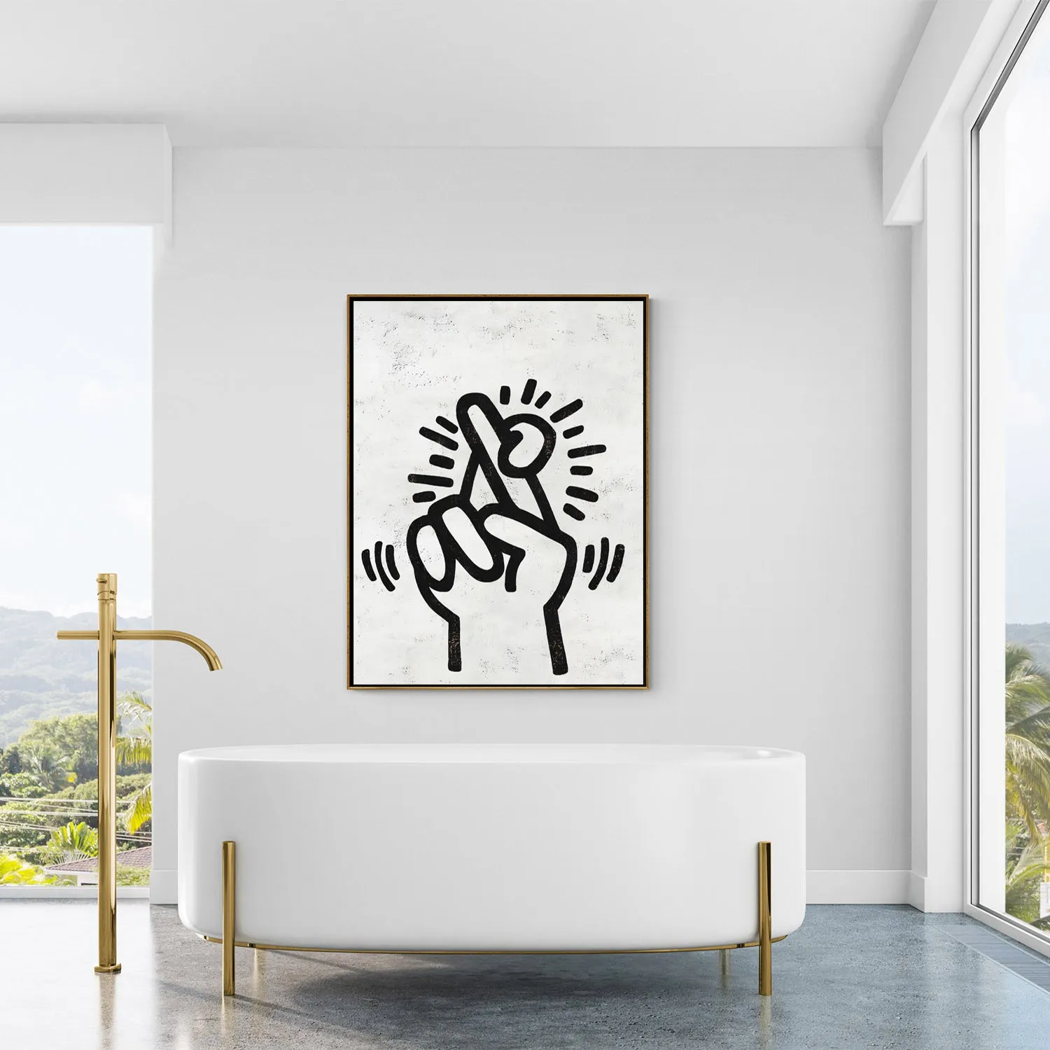 Vertical Abstract Dancing Man Painting H311V