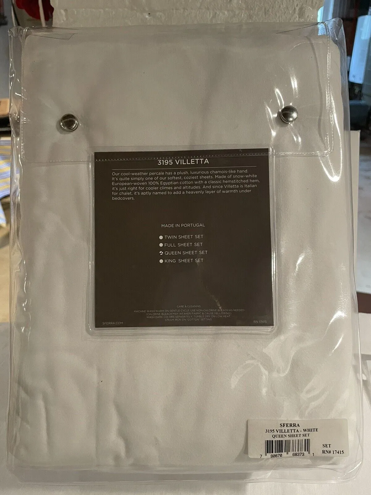 Villetta Flannel Fitted Sheet by Sferra