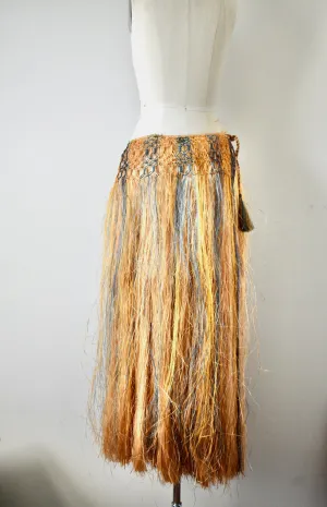 Vintage 1950s Hawaiian Tan Brown Skirt With Detailing AS IS