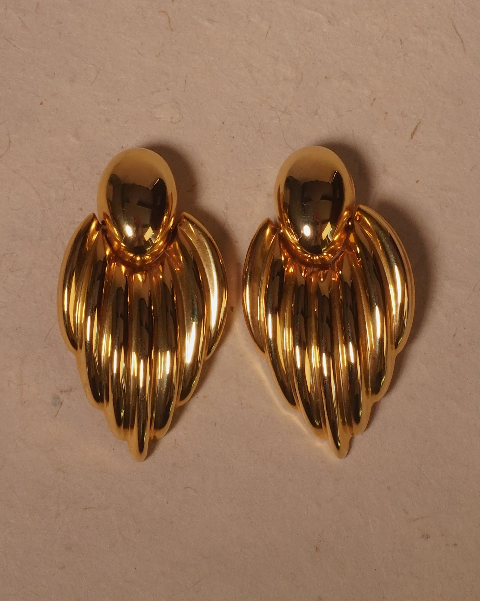 Vintage 80's Polished Tube Drop Earrings