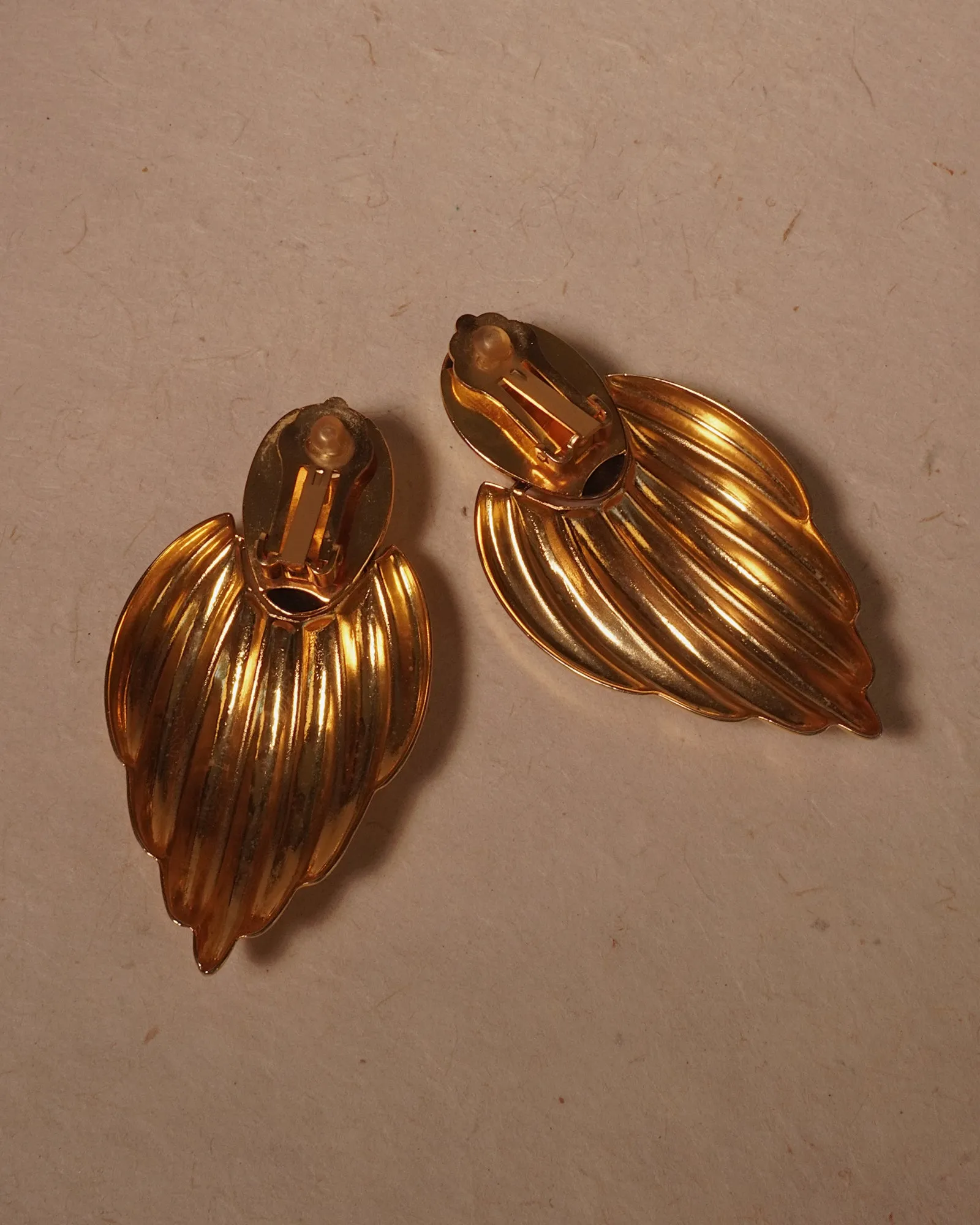 Vintage 80's Polished Tube Drop Earrings