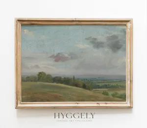 Vintage Hilltop Landscape Art Print L0146