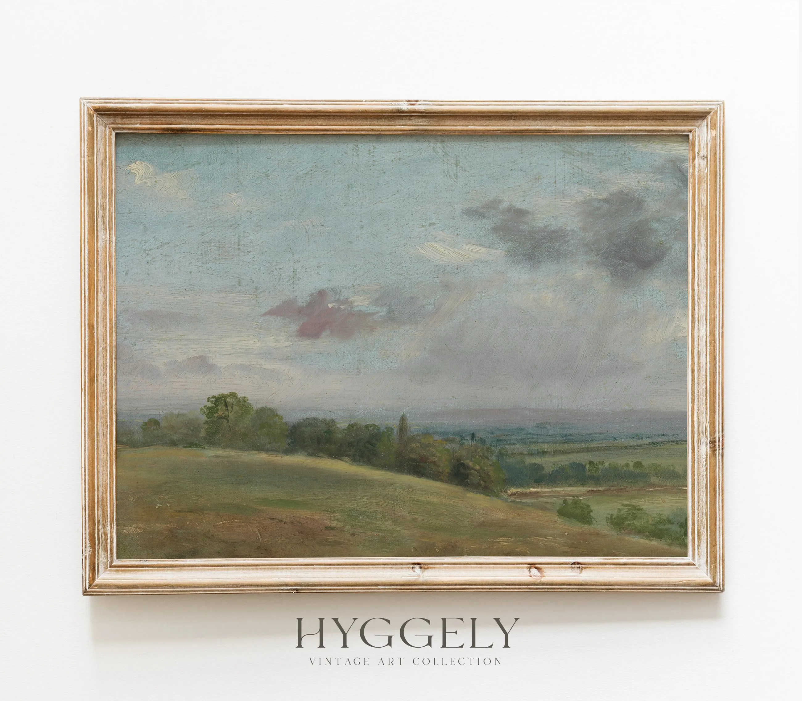 Vintage Hilltop Landscape Art Print L0146