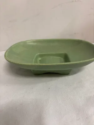 Vintage McCoy Pottery Green Specks Console Bowl