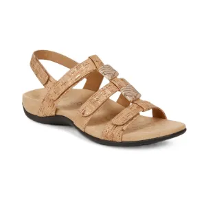 Vionic Women Rest Amber Adjustable Backstrap Sandal Ortho Arch Support Gold Cork