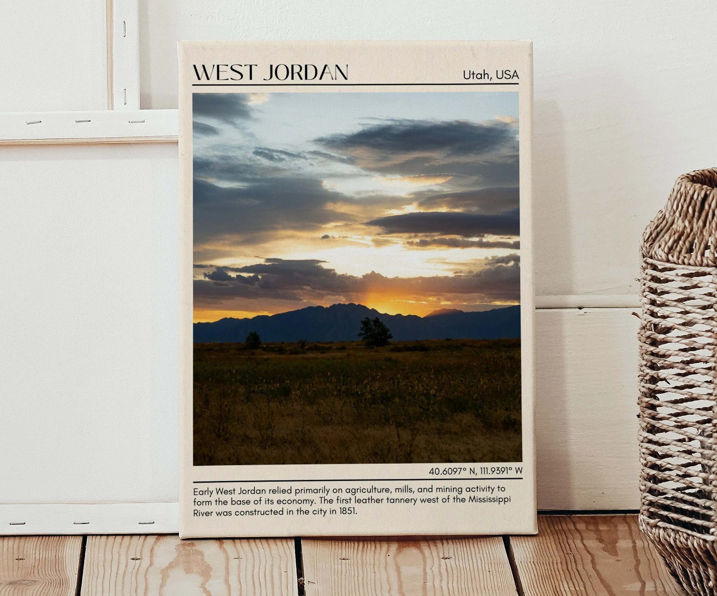 West Jordan Minimal Wall Art, Utah, USA