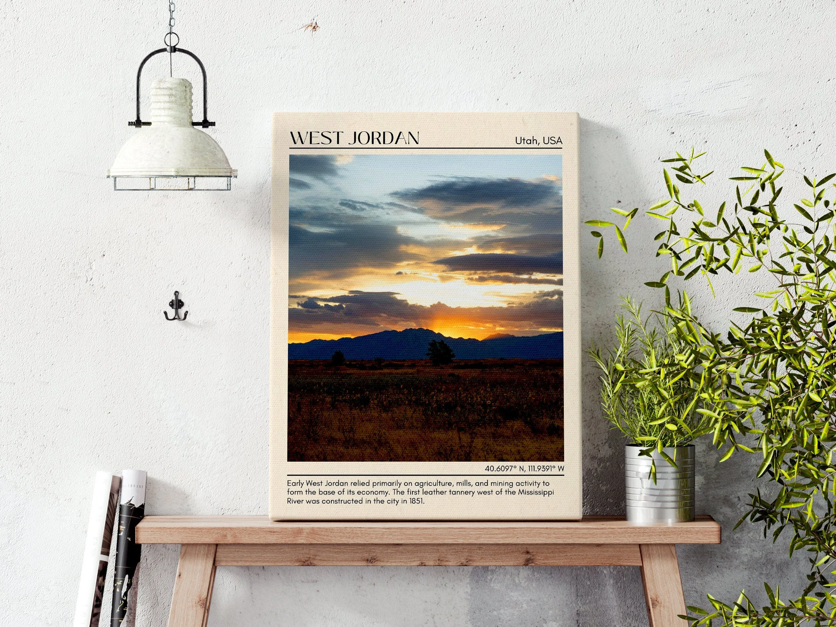 West Jordan Minimal Wall Art, Utah, USA