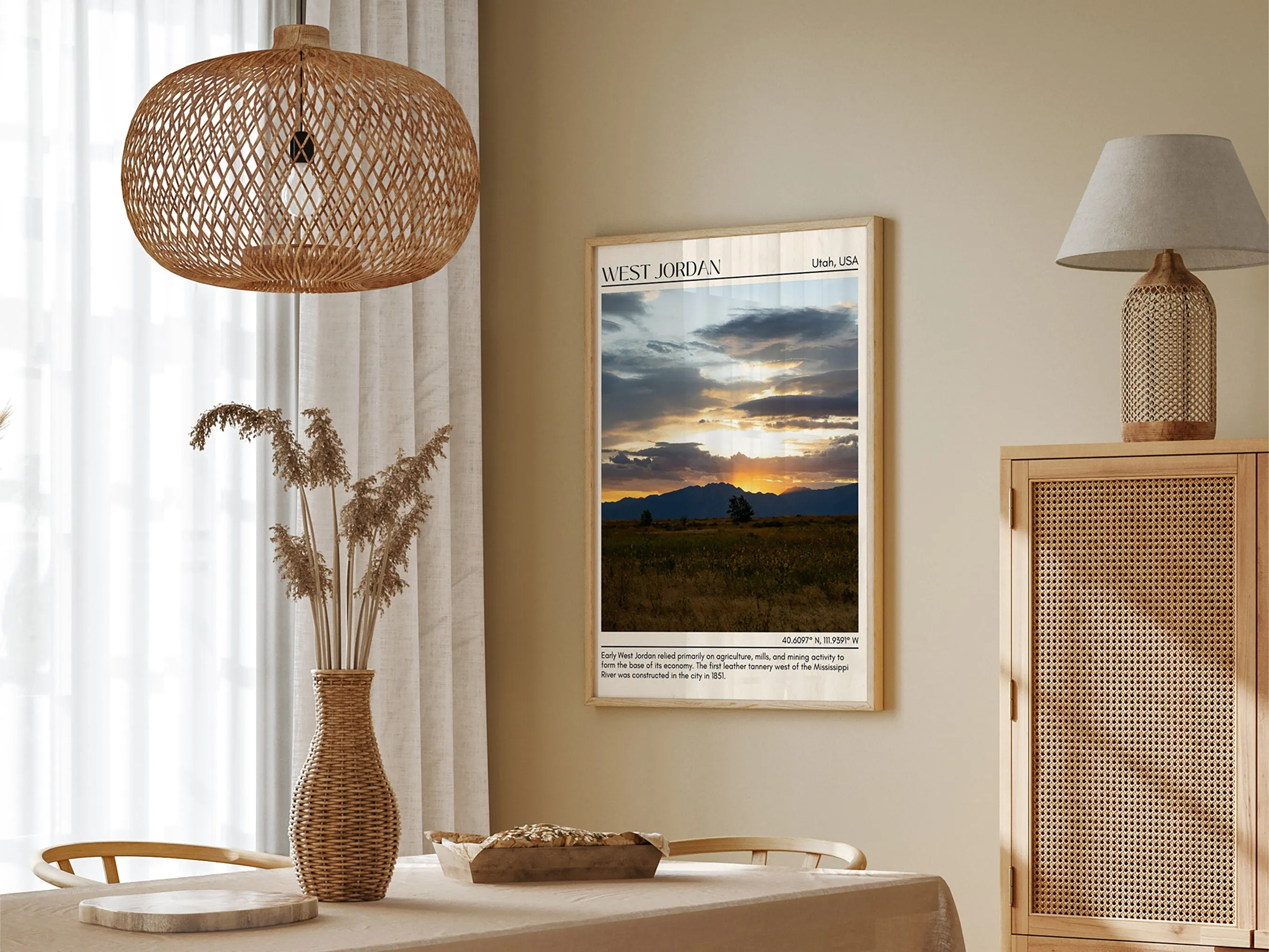West Jordan Minimal Wall Art, Utah, USA