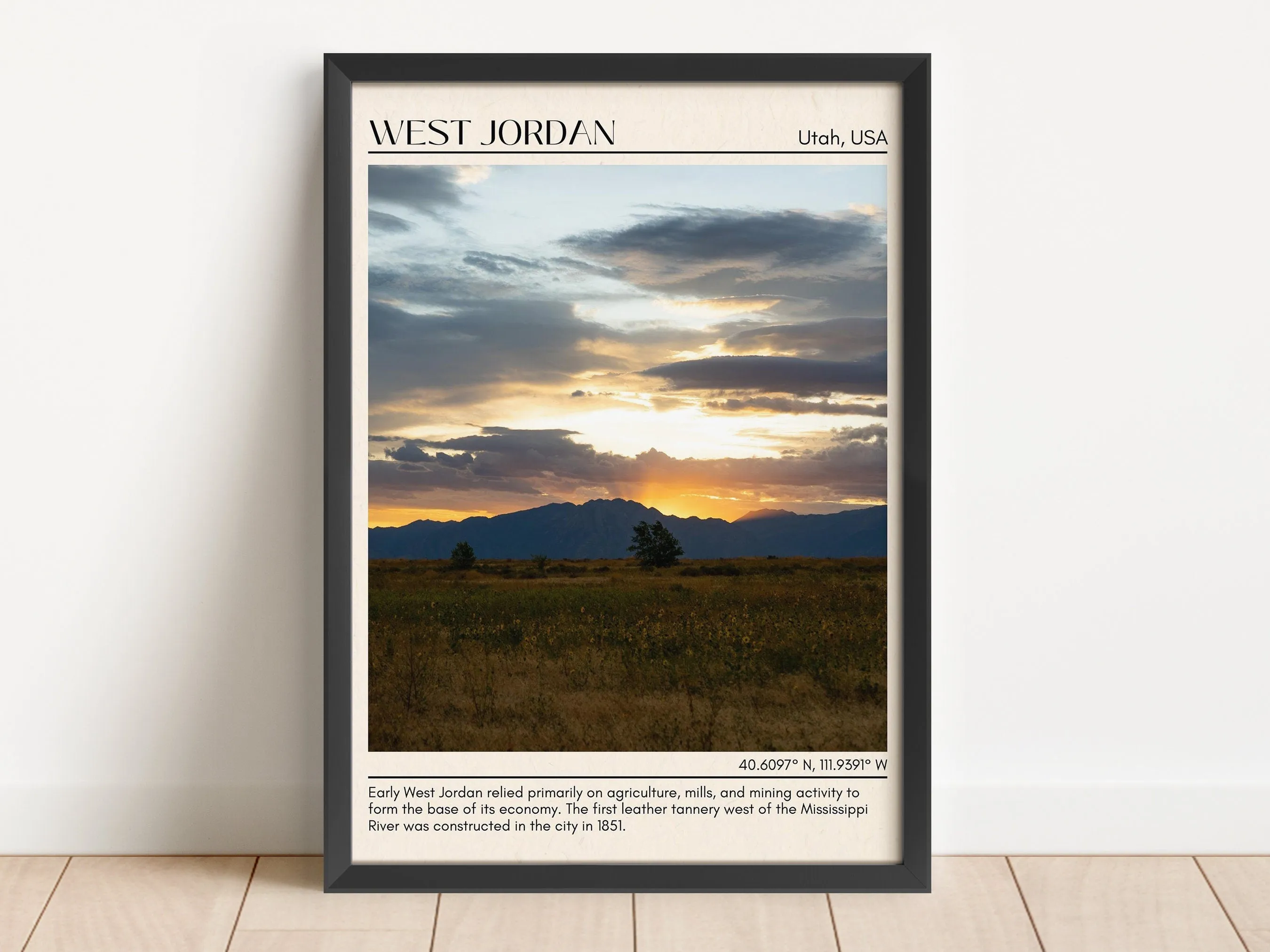 West Jordan Minimal Wall Art, Utah, USA