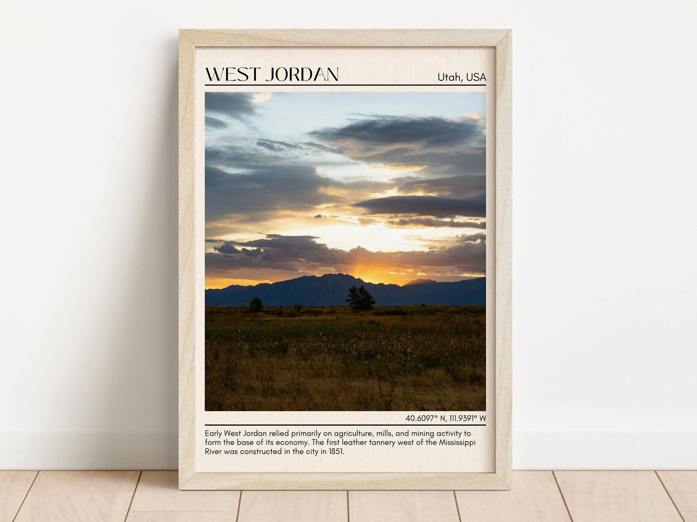 West Jordan Minimal Wall Art, Utah, USA