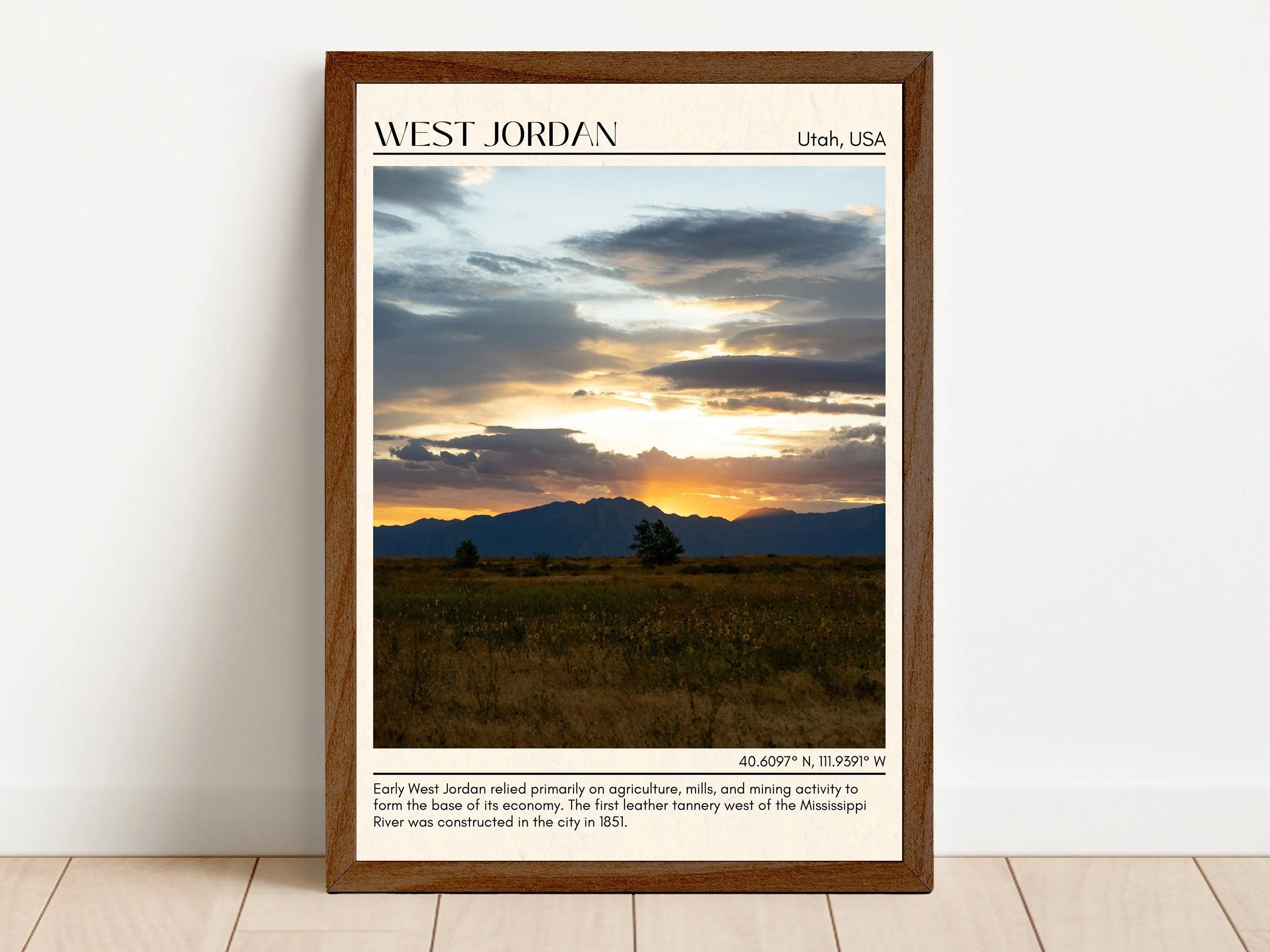 West Jordan Minimal Wall Art, Utah, USA