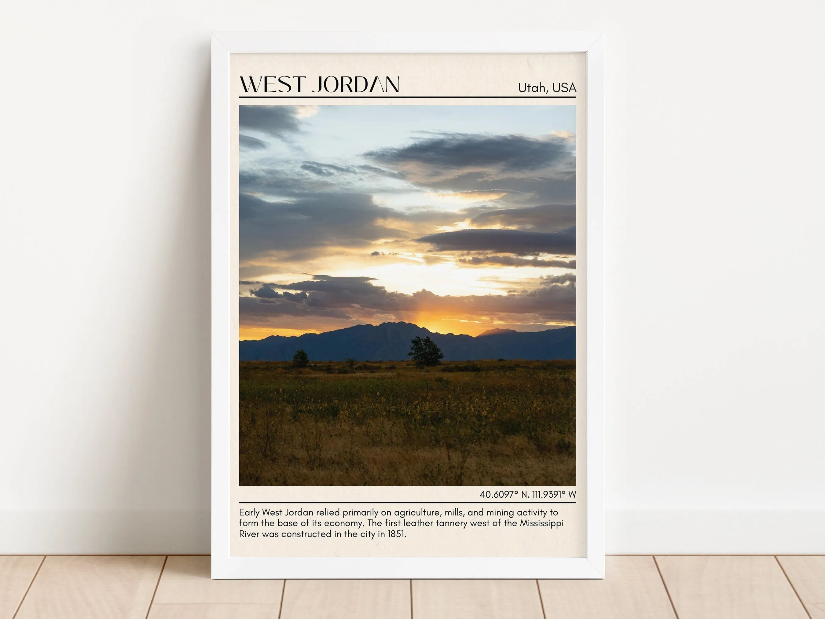West Jordan Minimal Wall Art, Utah, USA
