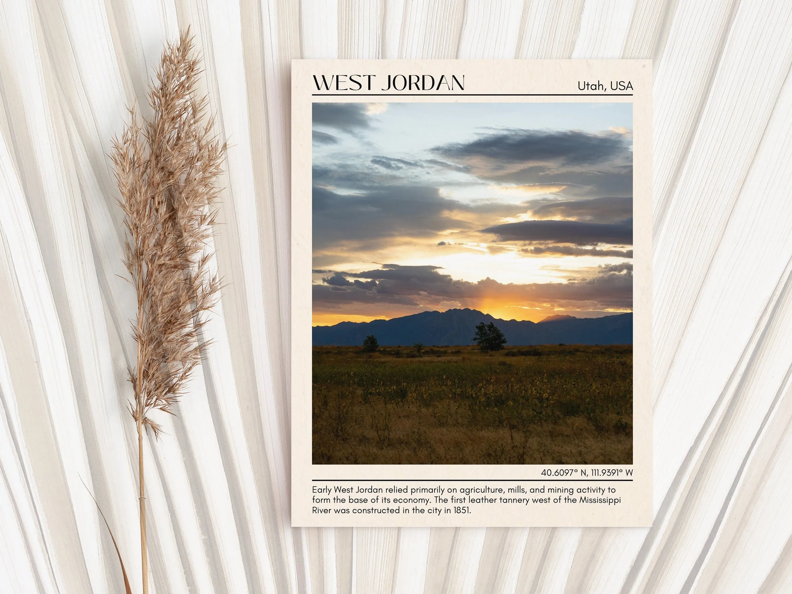 West Jordan Minimal Wall Art, Utah, USA